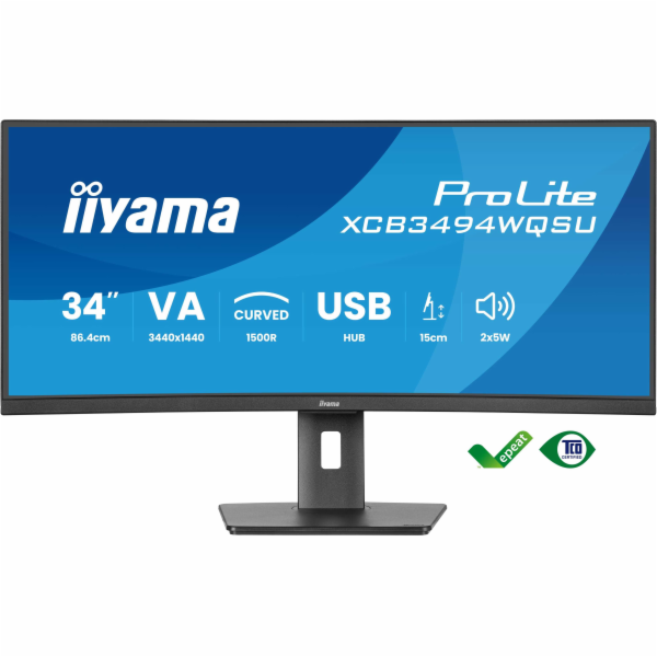 iiyama ProLite XCB3494WQSU-B1 - LED monitor - zakřivená -...