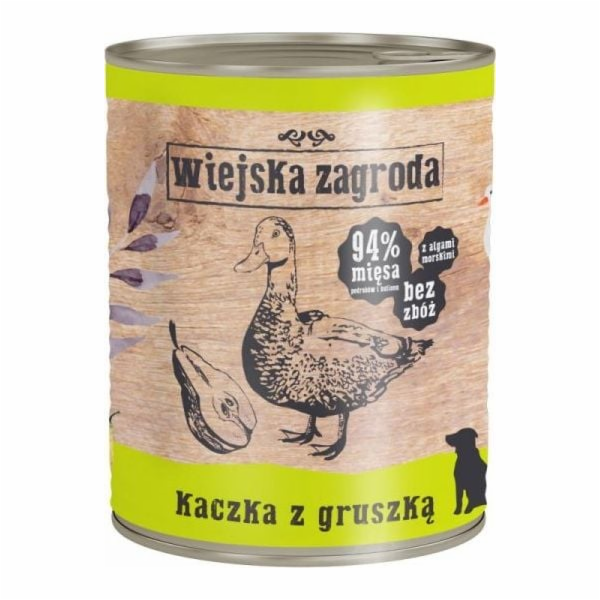 WIEJSKA ZAGRODA Duck with pear - vlhké krmivo pro psy - 800g