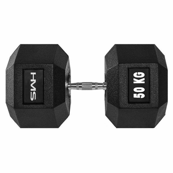 Pogumovaná činka HMS Hex Pro 1 x 50 kg