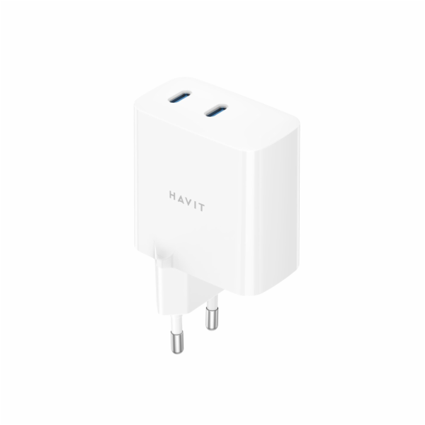 Havit UC45 EU - Dvouportová cestovní nabíječka GaN 45 W, ...