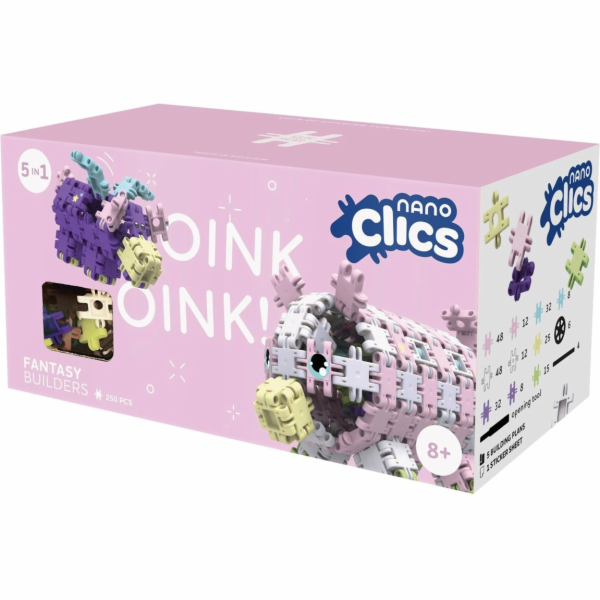 Stavební bloky Nano Clics - Stavitelé fantazie - 250 prvk...