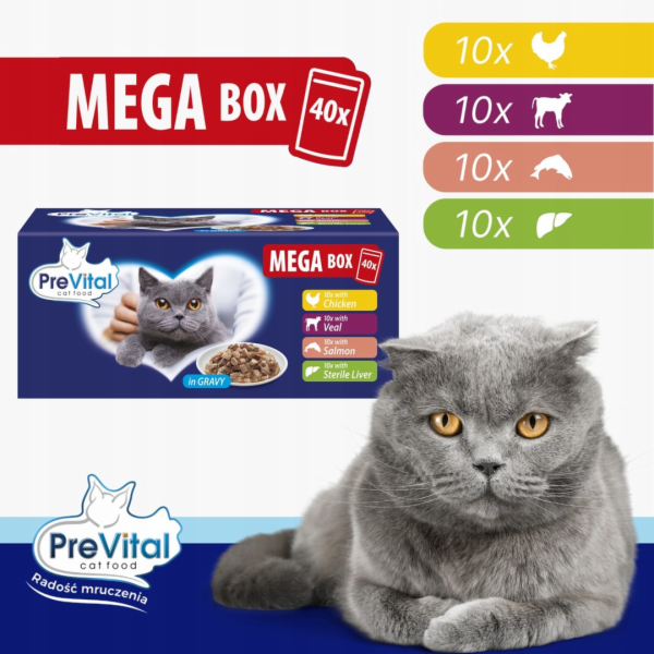 PREVITAL Mega Box Veal, salmon, liver, chicken - mokré kr...