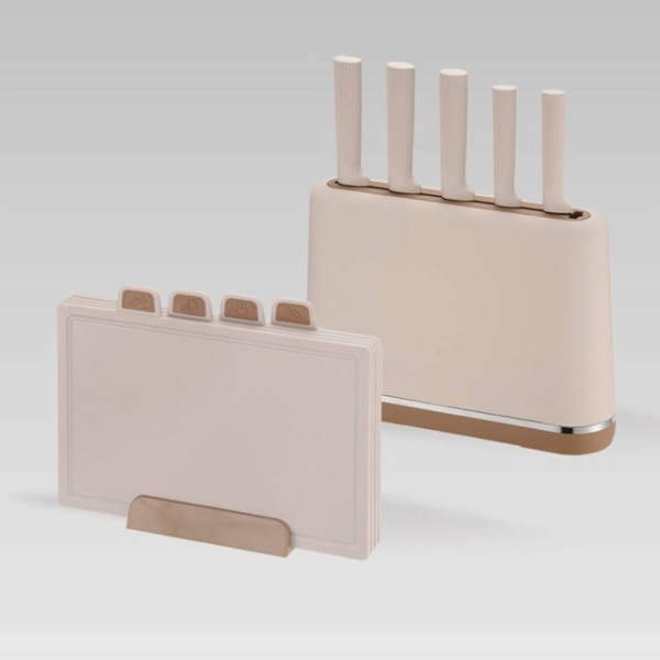 Maestro MR-1412-BEIGE Sada nožů s blokem + sada prkének B...