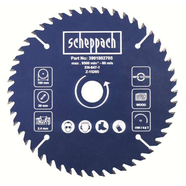 Scheppach pilový kotouč 160/20mm, 48z pro DIVAR 55 / PL 55