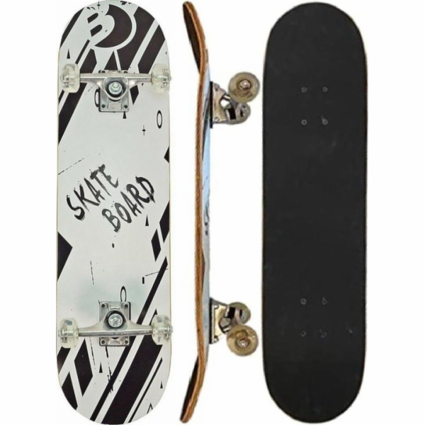Best Sporting Dřevěný skateboard pro děti, černobílý, Bes...