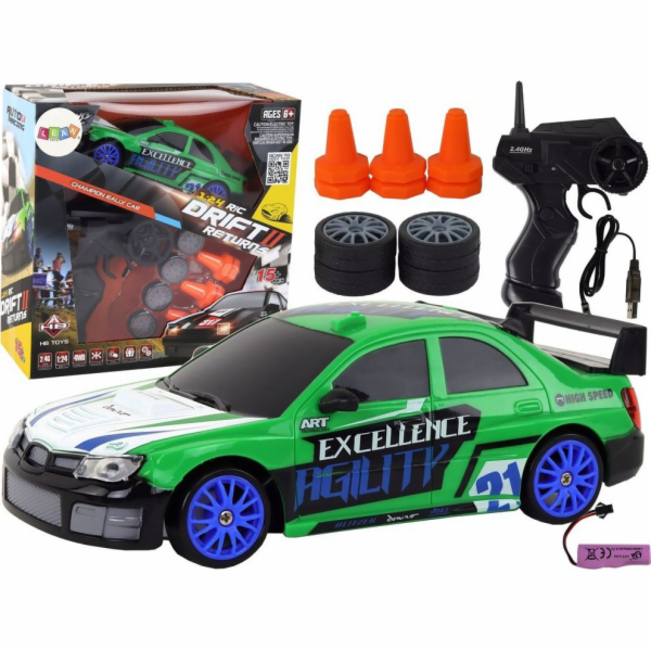 LeanToys Sportovní auto na dálkové ovládání R/C 1:24 Zele...