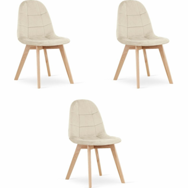 Leobert Židle BORA - béžový samet x 3