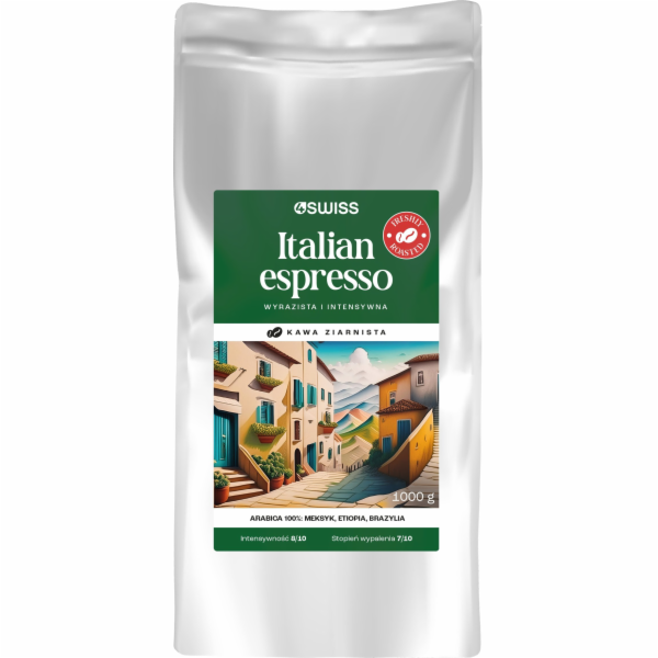 4Swiss Kávová zrna Italian Espresso čerstvě pražená 1 kg