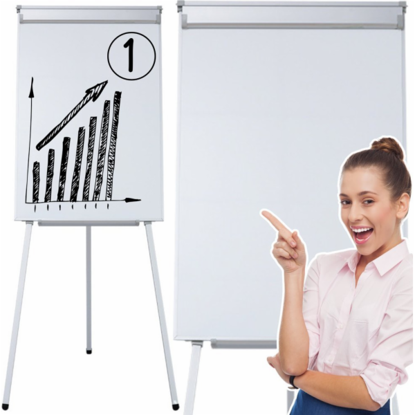 LeanToys Flipchart Magnetická tabule na flipchart na stat...
