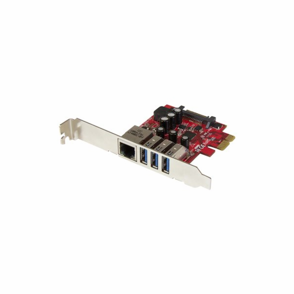 StarTech PCIe x1 řadič – 3x USB 3.0 + Ethernet (PEXUSB3S3GE)