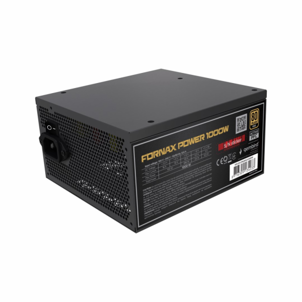 Gembird ATX zdroj 1000W aktivní PFC 12cm ventilátor 80+Gold