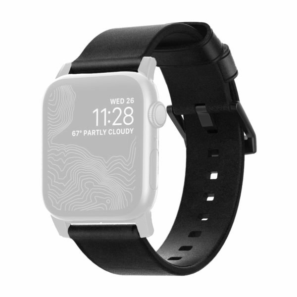 Nomad kožený řemínek pro Apple Watch 44-49mm - Modern Bla...