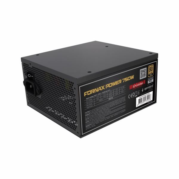 Gembird Napájecí zdroj ATX 750W s aktivním PFC, 12cm vent...