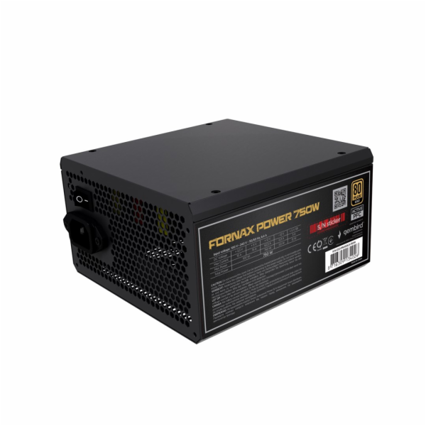 Gembird Napájecí zdroj ATX 750W s aktivním PFC, 12cm vent...