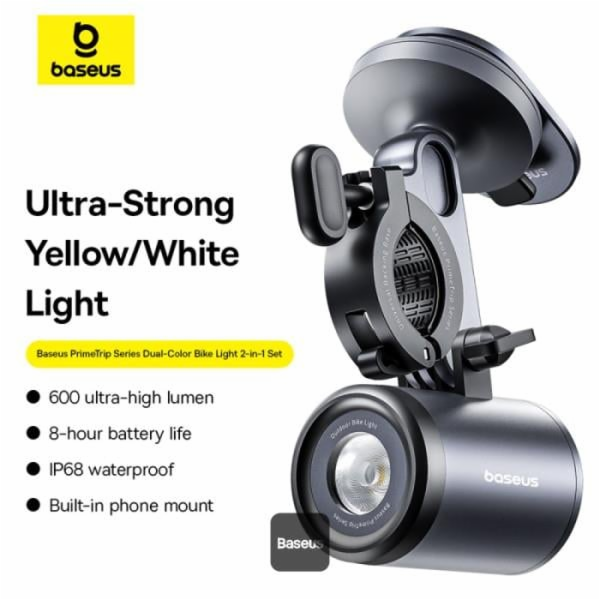 Magnetický držák na kolo Baseus PrimeTrip 2v1 s LED světlem
