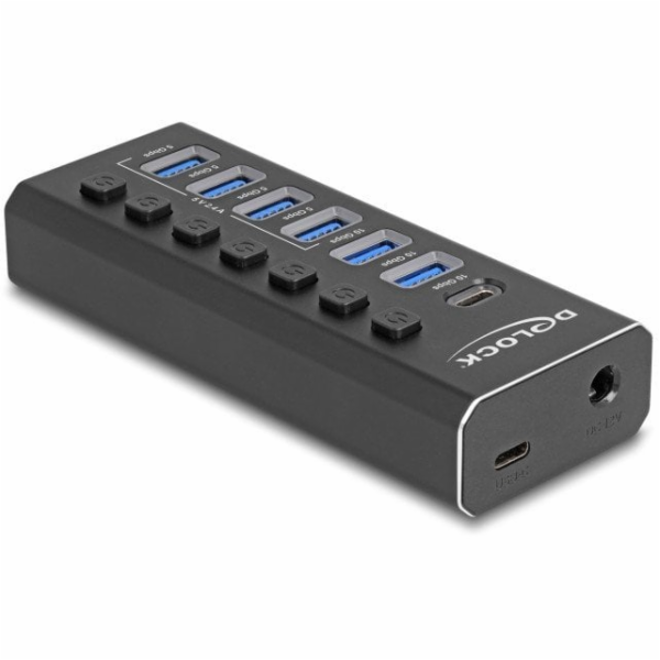 Delock 7portový USB Hub se 4 porty 10 Gbps a 4 Schnelllad...