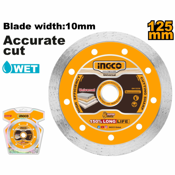 Ingco DMD021251 Kotouč řezný diamantový 125mm
