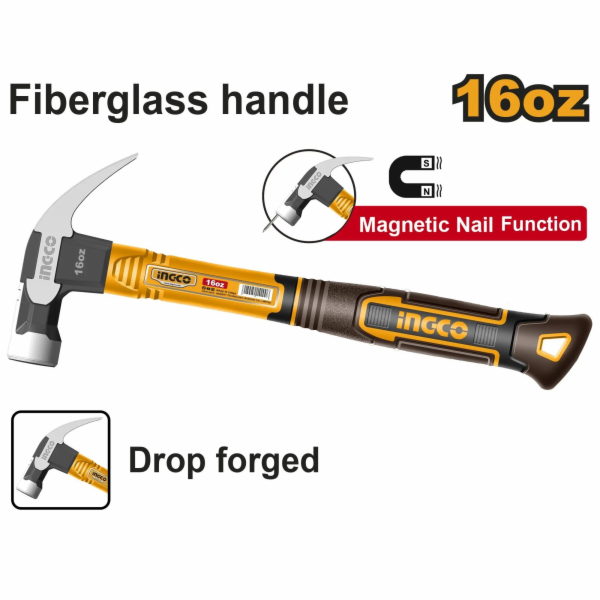 Ingco HCH81016 Kladivo tesařské sklolaminát 450g
