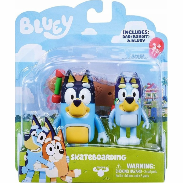 Tm Toys Bluey Figures 2pack Skateboarding