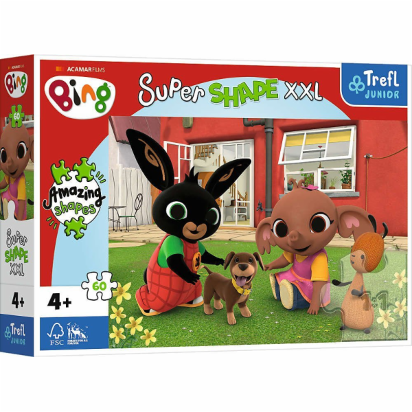 Trefl Puzzle 60 dílků XXL Super Shape Hra se psem, Bing