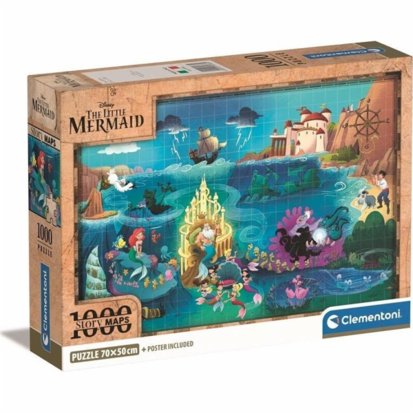 Clementoni Puzzle 1000 dílků Kompaktní mapy Disney Malá m...