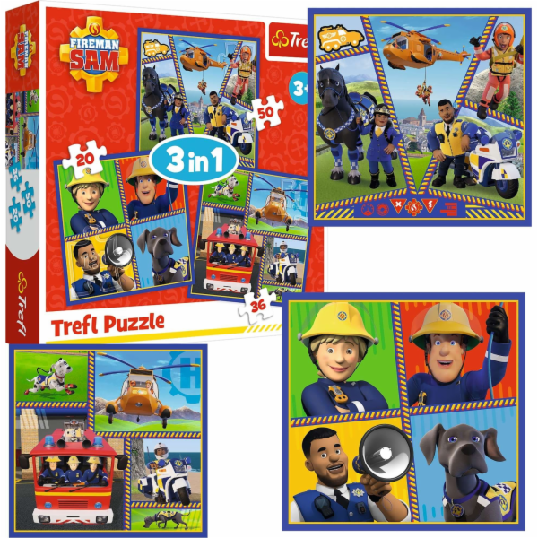 Trefl Puzzle 3v1 Hasič Sam Day