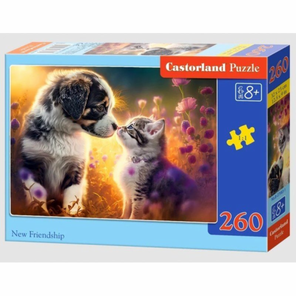 Castor Puzzle 260 dílků Kočička, pes nové přátelství