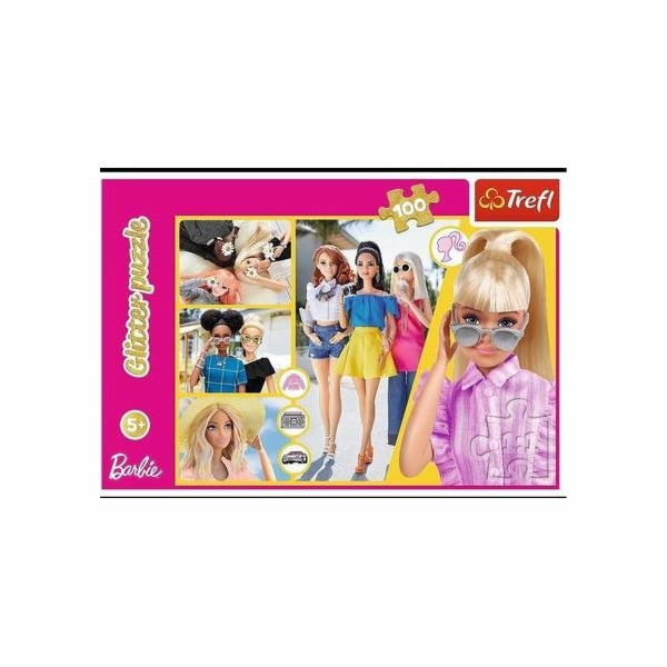 Trefl Puzzle 100 dílků Třpytivé třpytky Barbie