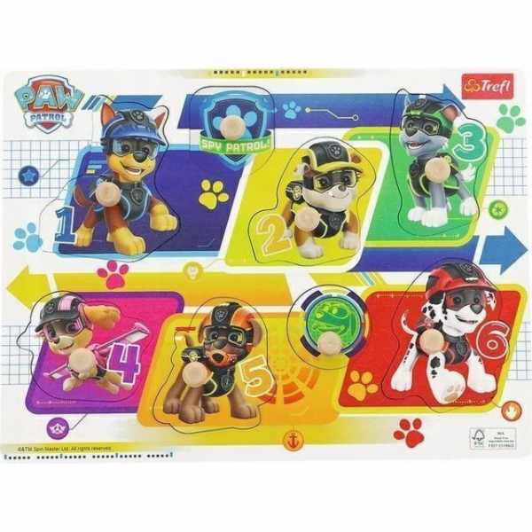 Trefl Drewno Dřevěné puzzle Paw Patrol, 8 dílků, střední ...
