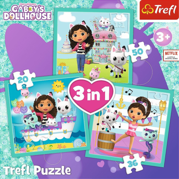 Trefl Gabbyin domeček pro panenky 3v1 puzzle s aktivitami