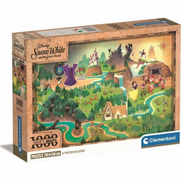 Clementoni Puzzle 1000 dílků Kompaktní mapy příběhů Sněhurka
