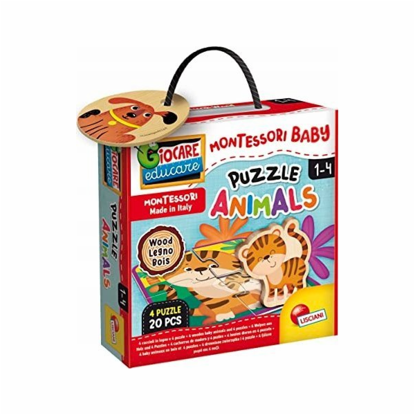 Lisciani Dřevěné Montessori puzzle se zvířaty