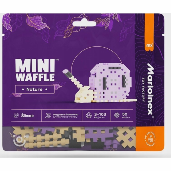 Marioinex Mini vafle Nature kostky - Šnek 50 kusů
