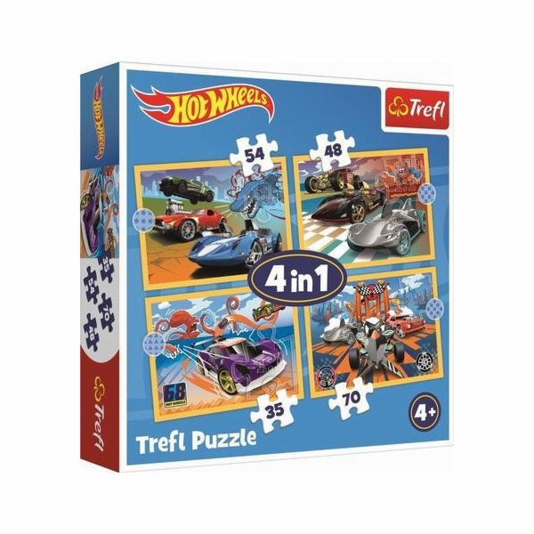 Trefl Puzzle 4v1 vozidla Hot Wheels