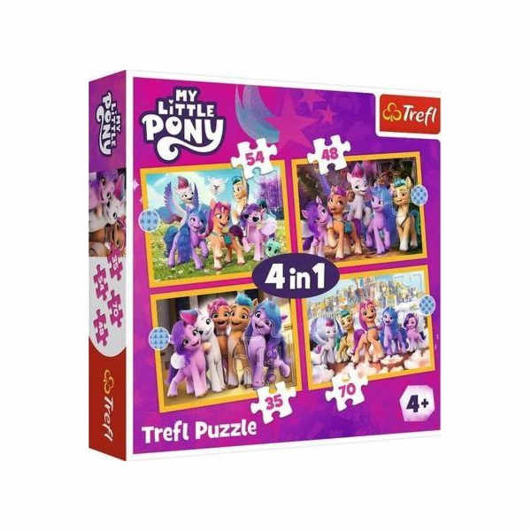 Trefl Puzzle 4v1 Seznamte se s poníky