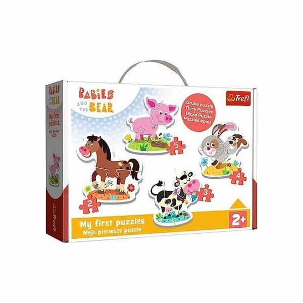 Trefl Klasické dětské puzzle na farmě Babaski a plyšový m...
