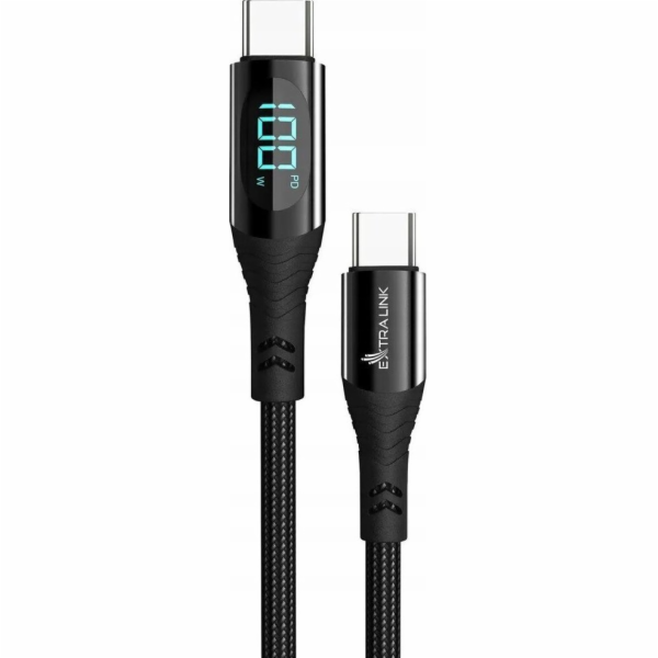 Extralink Pletený kabel USB Type-C na USB Type-C Smart Li...
