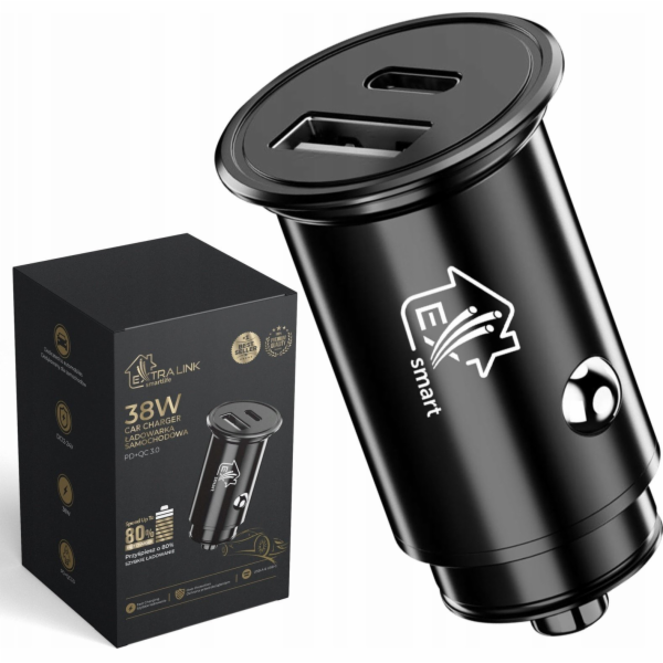 Extralink Autonabíječka Smart Life 38W, 1x USB-C, 1x USB-...