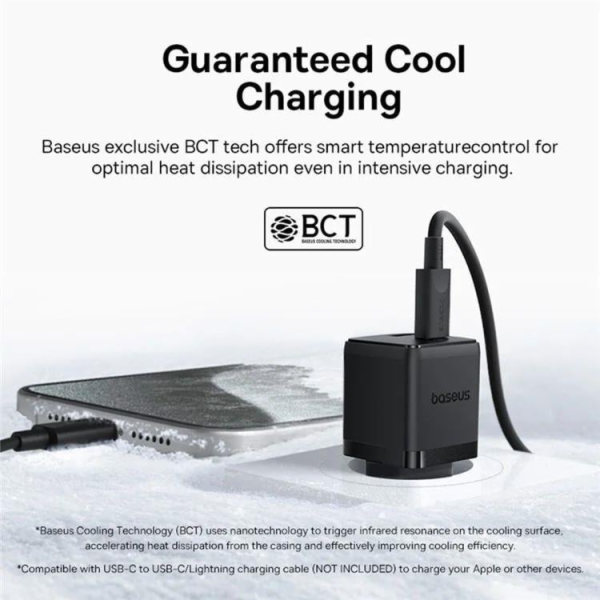 Nabíječka do sítě Baseus Palm 30W, 1xUSB, 1xUSB-C černá