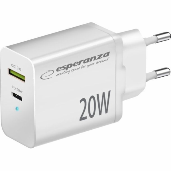 Esperanza EZC105W Síťová nabíječka 20W Bílá