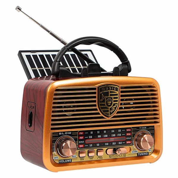 BLOW Přenosné analogové rádio RA10 AM/FM solární