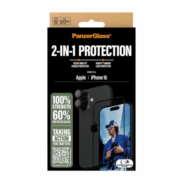 PanzerGlass ochranné sklo UWF + Hoops Bundle pro iPhone 1...