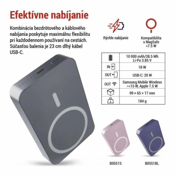 EMOS POWERBANK 10000 mAh 20W MagSAFE