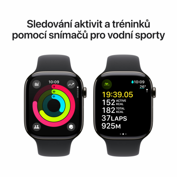 Apple Watch S10 Cell/46mm/Slate Grey/Sport Band/Black/-M/L