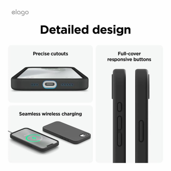 Elago&nbsp;kryt&nbsp;Silicone&nbsp;Case&nbsp;Magsafe&nbsp;pro&nbsp;iPhone&nbsp;16e&nbsp;-&nbsp;Black
