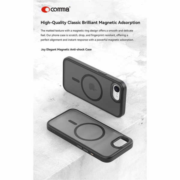 Comma kryt Joy Elegant Magnetic Case pro iPhone 16e - Black