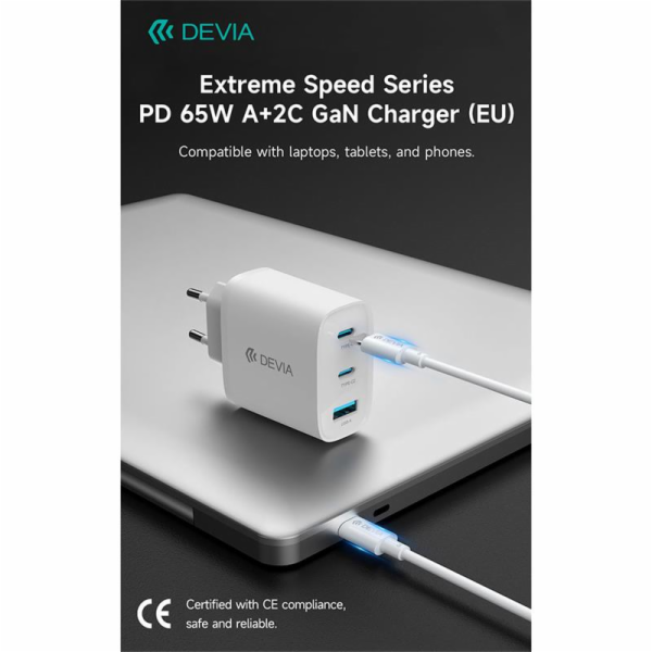 Deví síťová nabíječka Extreme Speed GaN PD 2x USB-C/USB-A...