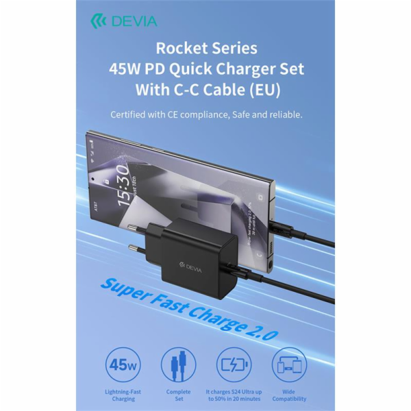 Deví síťová nabíječka Rocket Series PD Quick Charger 45W ...