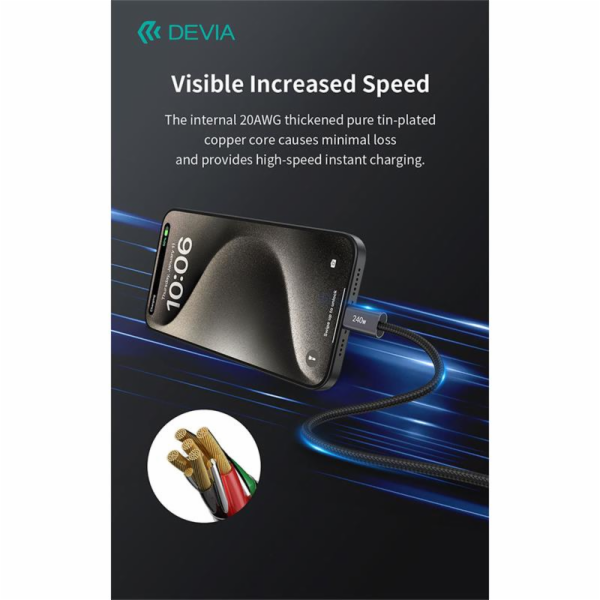 Devia kabel USB-C Extreme Speed Series 240W Cable 2m - Black
