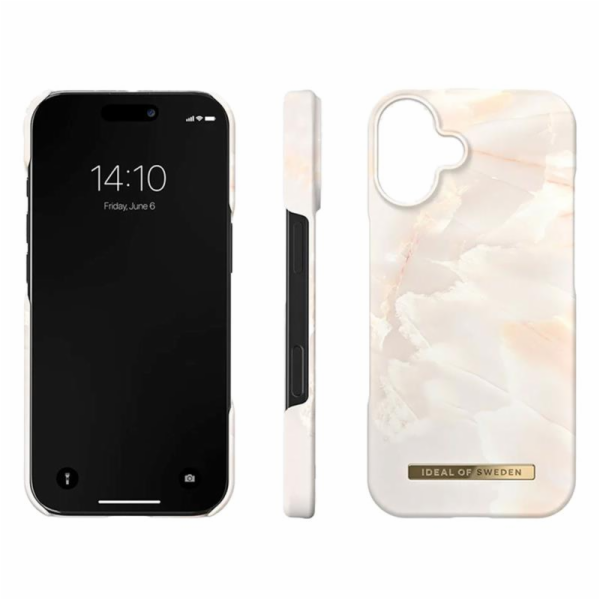 iDeal Fashion Case MagSafe iPhone 16 Rose Pearl Marble